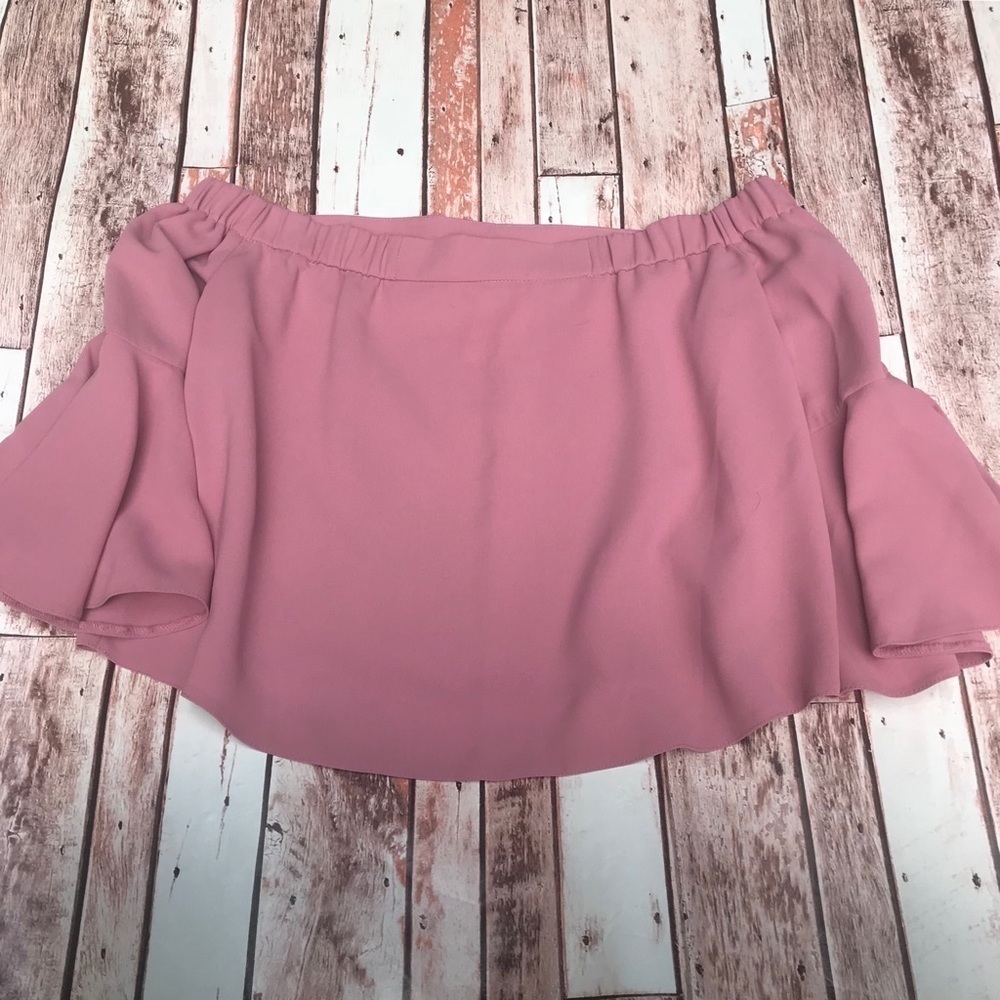 TopShop Blush Off Shoulder Top - Picture 5 of 8